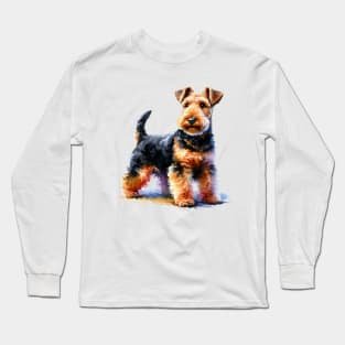 Welsh Terrier Watercolor - Beautiful Dog Long Sleeve T-Shirt